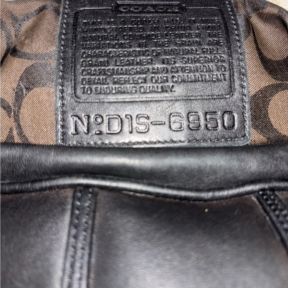 Rare Vintage Coach Amanda 6950 Black Leather Shoulder Bag with Brass Hardware - Picture 11 of 13
